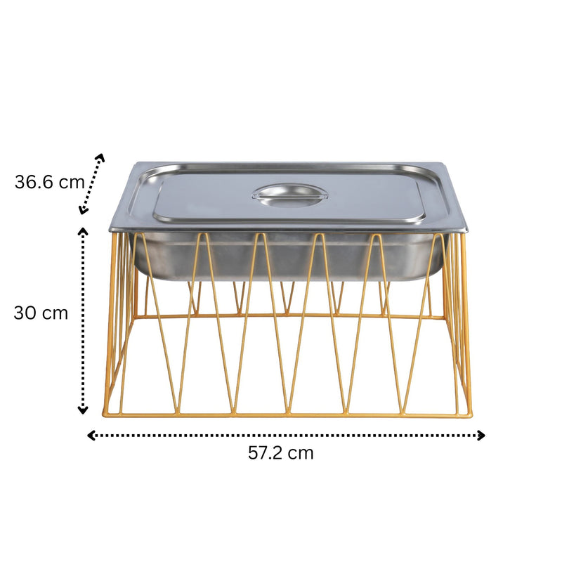 Vague Tall Steel 1/1 GN Pan Rectangular Display Stand Riser 57.2 cm x 36.6 cm x 30 cm