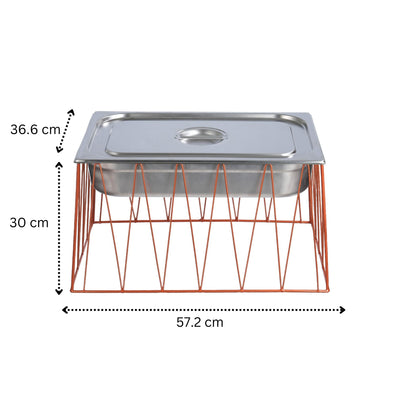 Vague Tall Steel 1/1 GN Pan Rectangular Display Stand Riser 57.2 cm x 36.6 cm x 30 cm