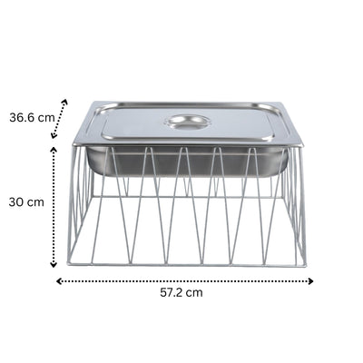 Vague Tall Steel 1/1 GN Pan Rectangular Display Stand Riser 57.2 cm x 36.6 cm x 30 cm