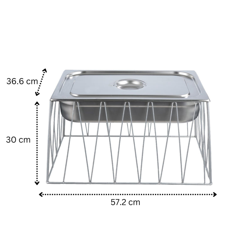 Vague Tall Steel 1/1 GN Pan Rectangular Display Stand Riser 57.2 cm x 36.6 cm x 30 cm