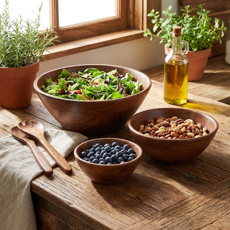 Vague Acacia Wood Bowl