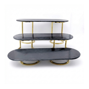 Vague 3 Tier Marble Food Display Stand D22 cm - Al Makaan Store