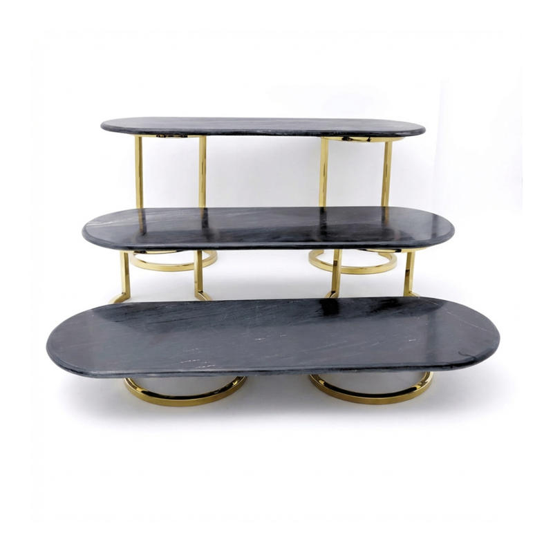 Vague 3 Tier Marble Food Display Stand D22 cm - Al Makaan Store