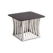 Vague Square Food Display Riser with Black Glass - Al Makaan Store