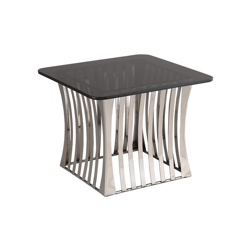 Vague Square Food Display Riser with Black Glass - Al Makaan Store