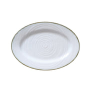 Porceletta Terra Reactive Glaze Porcelain Oval Plate with Rim - Al Makaan Store