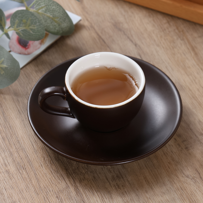 Porceletta Two-Tone Porcelain Espresso Cup & Saucer 80 ml - Al Makaan Store