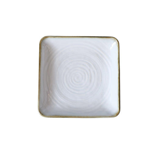 Porceletta Terra Reactive Glaze Porcelain Square Plate 12.3 cm - Al Makaan Store