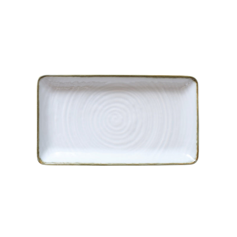 Porceletta Terra Reactive Glaze Porcelain Rectangular Plate 22.5 cm - Al Makaan Store