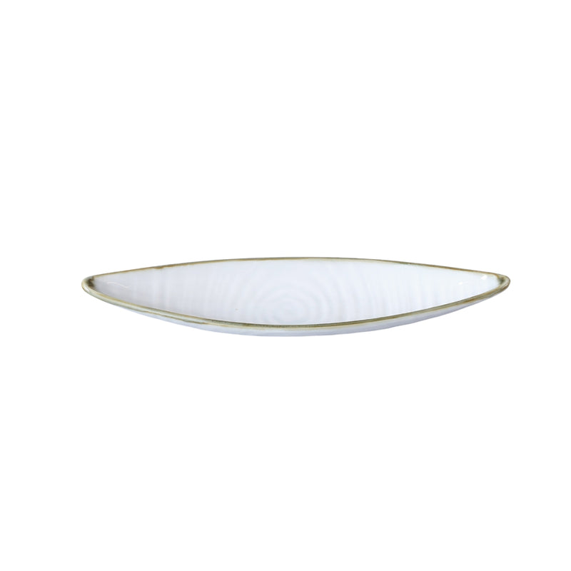 Porceletta Terra Reactive Glaze Porcelain Boat Shape Dish 23 cm - Al Makaan Store