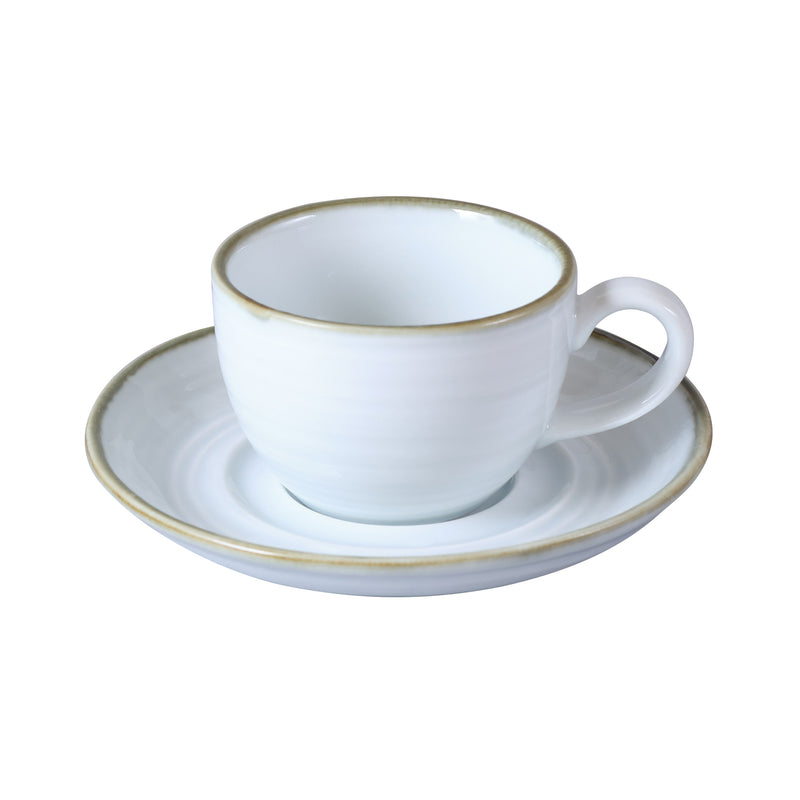 Porceletta Terra Reactive Glaze Porcelain Tea Cup & Saucer 200 ml - Al Makaan Store