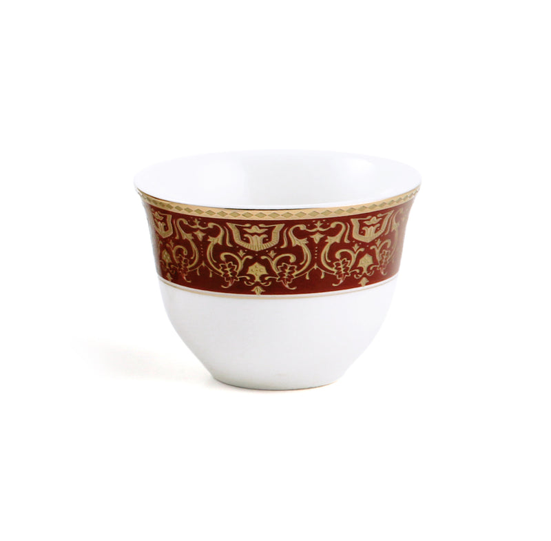 Porceletta Ivory Baroque Scrollwork Porcelain Cawa Cup Set of 6