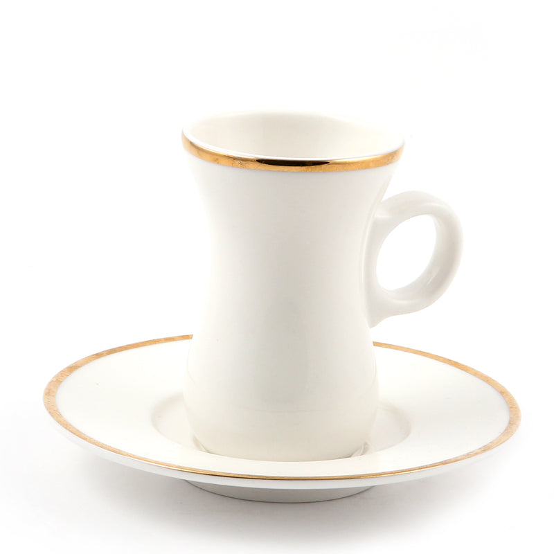 Porceletta Ivory Gold Trim Porcelain Coffee Cup & Saucer 80 ml