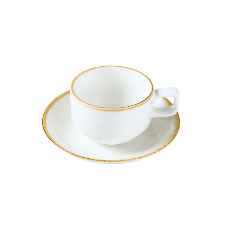 Porceletta Ivory Mocha Tea Cup & Saucer 200 ml - Al Makaan Store