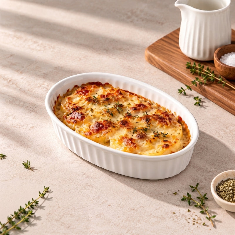 Porceletta Ivory Porcelain Oval Baking Dish