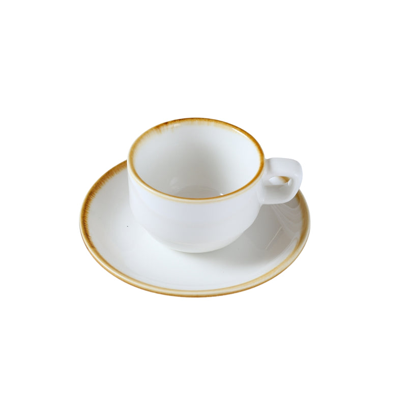 Porceletta Ivory Mocha Coffee Cup & Saucer 80 ml - Al Makaan Store