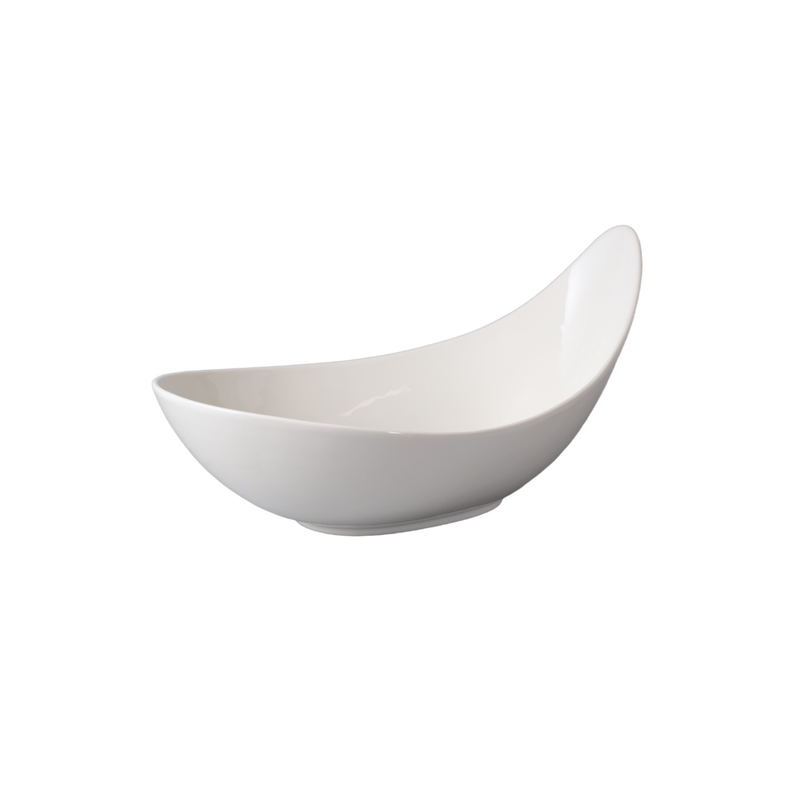 Porceletta Ivory Porcelain Tear Drop Serving Bowl 17" - Al Makaan Store