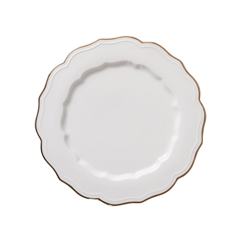 Porceletta Star Porcelain Dinner Plate 27.5 cm with Golden Rim - Al Makaan Store