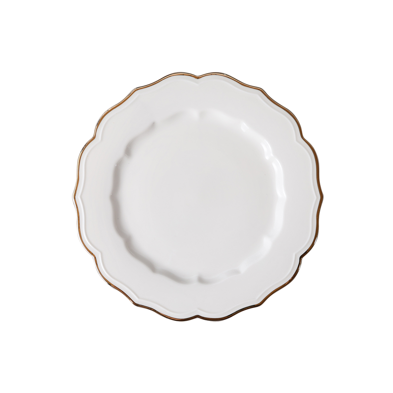 Porceletta Star Porcelain Dessert Plate 21 cm with Golden Rim - Al Makaan Store