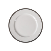 Porceletta VIP Ivory Porcelain Flat Plate with Silver Rim - Al Makaan Store