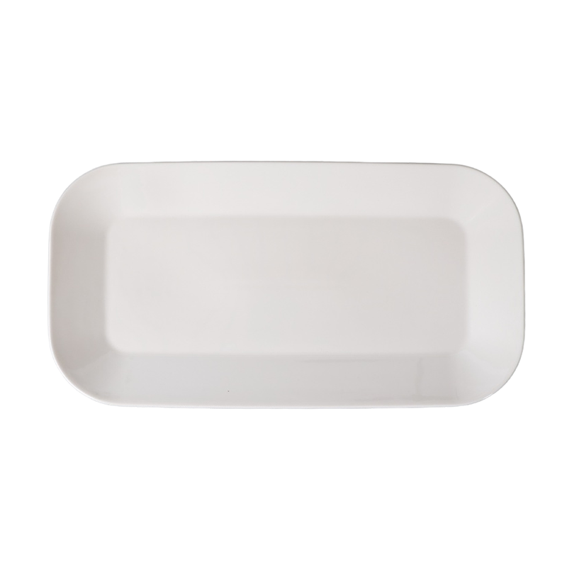 Porceletta Ivory Porcelain Sleek Edge Rectangular Platter 45.8 x 23.5 cm - Al Makaan Store