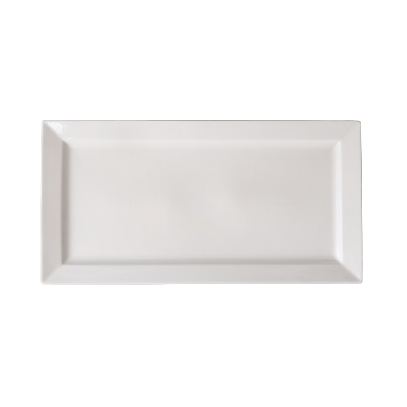 Porceletta Ivory Porcelain Rectangular Plate 20" x 10" - Al Makaan Store