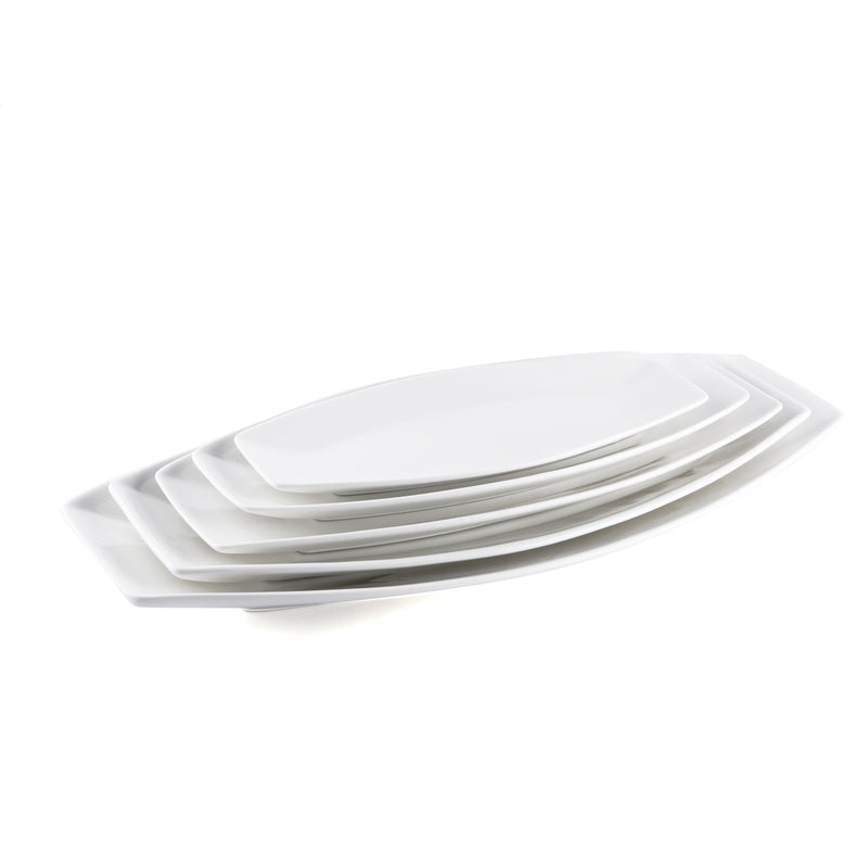 Porceletta Ivory Porcelain Boat Rectangular Plate 40 cm - Al Makaan Store