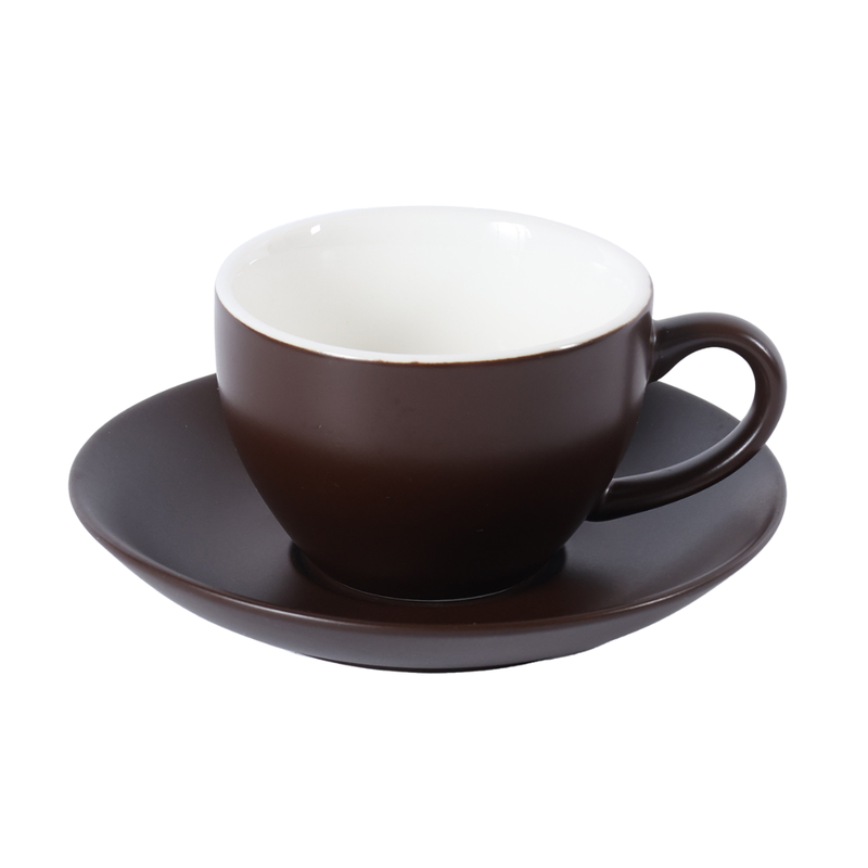 Porceletta Two-Tone Porcelain Cappuccino Cup & Saucer 230 ml - Al Makaan Store