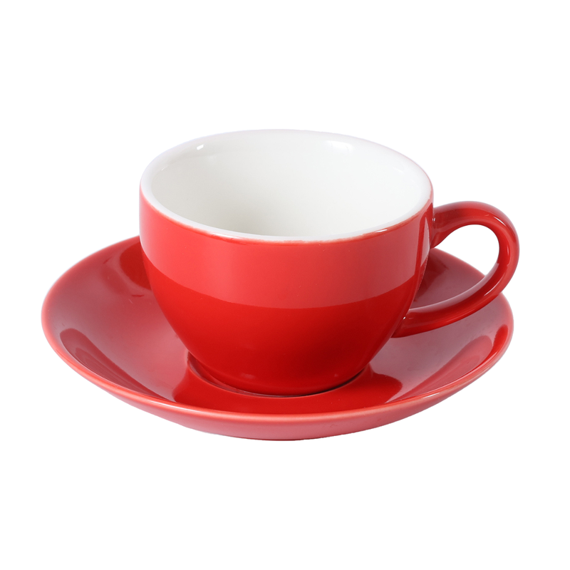 Porceletta Two-Tone Porcelain Cappuccino Cup & Saucer 230 ml - Al Makaan Store