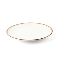 Wholesale Bundle: Porceletta Mocha Porcelain Rimmed Thin Flat Plate in Bulk (72-Pack) - Al Makaan Store