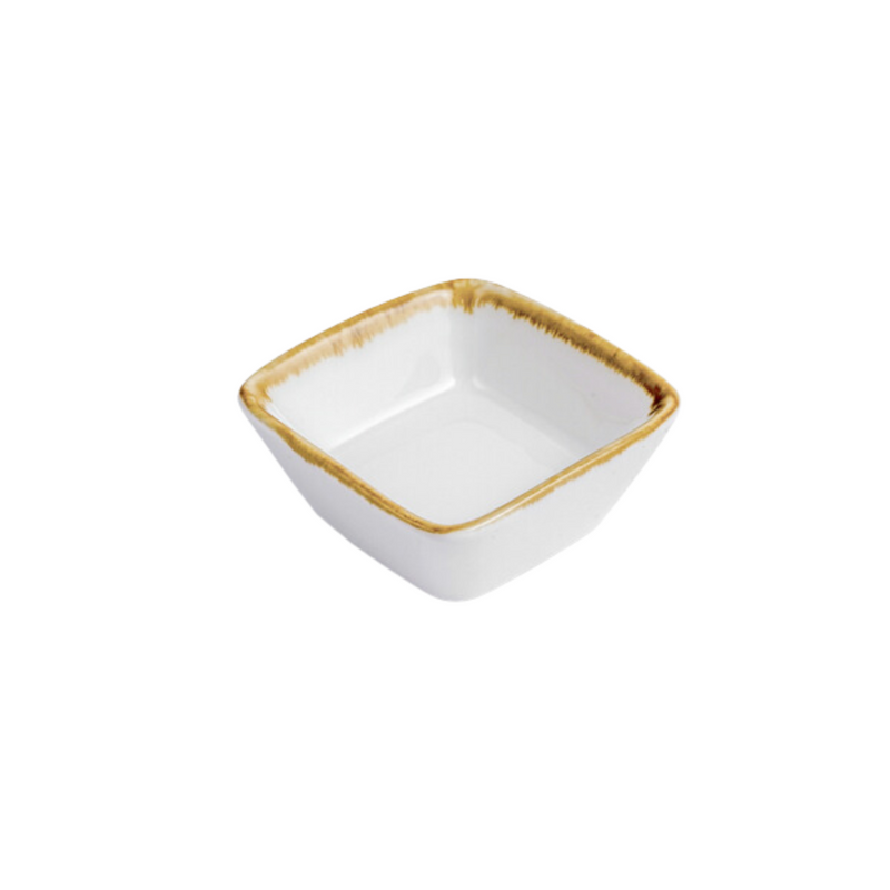 Porceletta Ivory Mocha Porcelain Square Dish 7 cm - Al Makaan Store