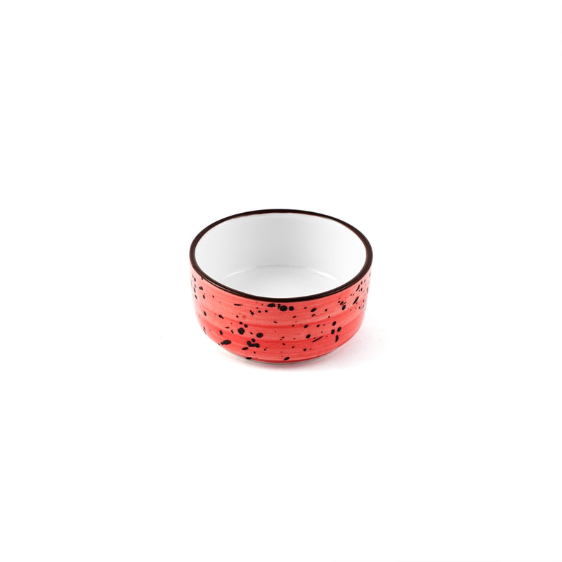 Porceletta Red Color Glazed Porcelain Small Mezza Sauce Dish 2.5" - Al Makaan Store