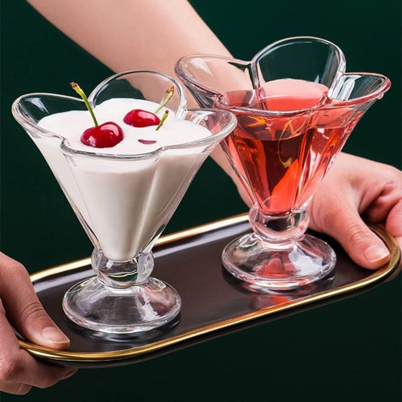 LX 2 Pieces Glass Ice Cream Cup 190 ml Set