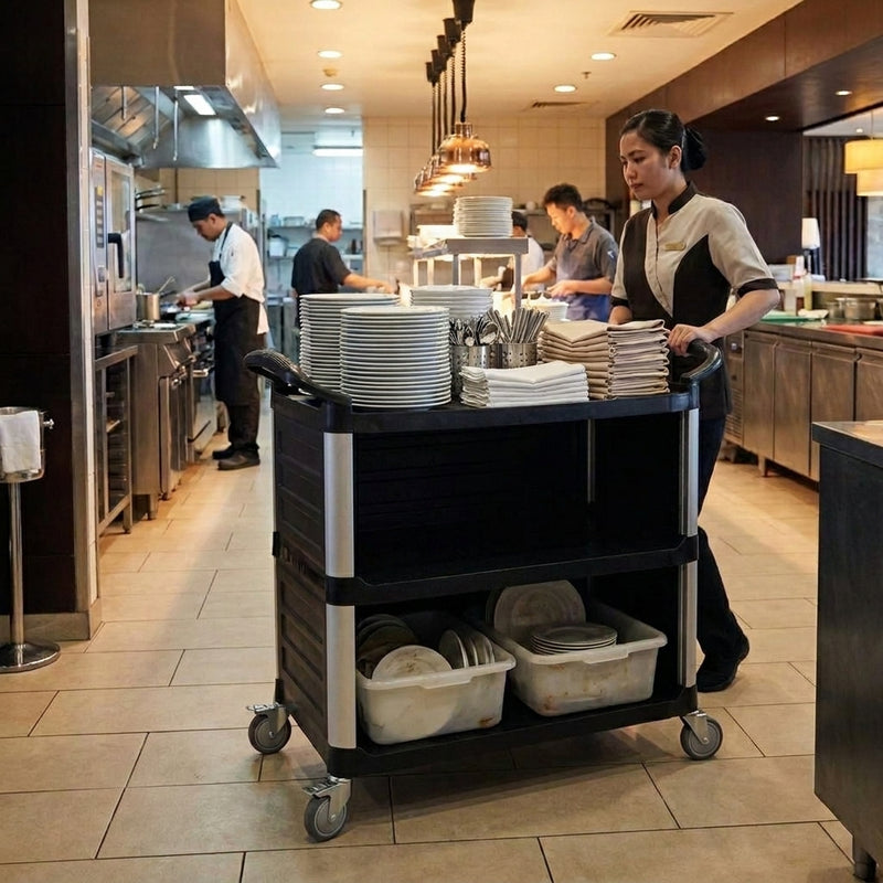 Jiwins Plastic Service Cart with Panel