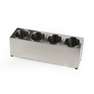 Vague Stainless Steel Cutlery Box 4 Holes - Al Makaan Store