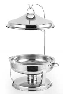 Vague Stainless Steel 6 Liters Round Chafing Dish with Cover - Al Makaan Store