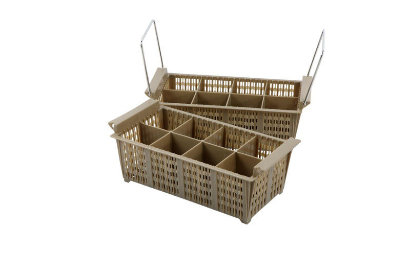 Vague Plastic Beige 8 Compartment Cutlery Basket without Handle - Al Makaan Store