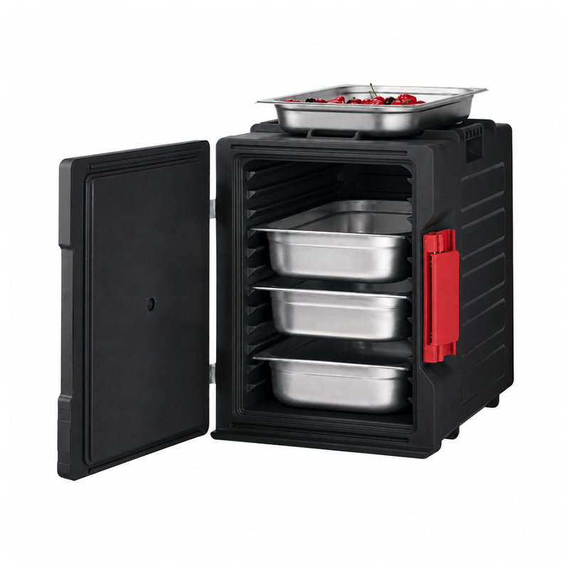 Jiwins Black Insulated Thermobox Single Wall Food Carrier 62.5 cm