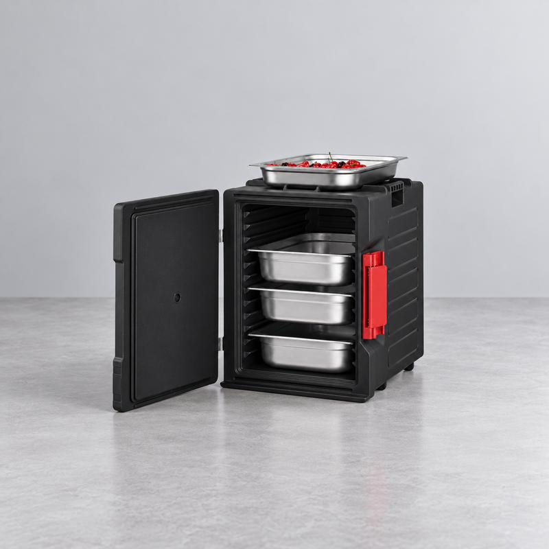 Jiwins Black Insulated Thermobox Single Wall Food Carrier 62.5 cm