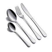 Vague Stainless Steel 16 Pieces Silver Cutlery Set Plain Design - Al Makaan Store