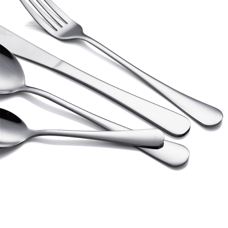 Vague Stainless Steel 16 Pieces Silver Cutlery Set Plain Design - Al Makaan Store