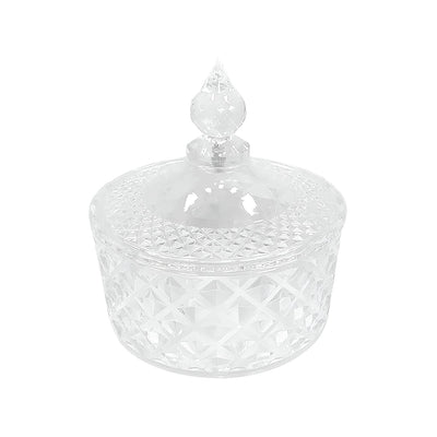 Round Plastic Big Diamond Cut Candy Jar with cover