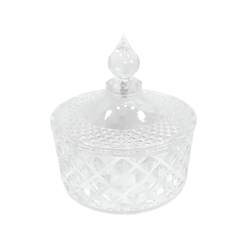 Round Plastic Big Diamond Cut Candy Jar with cover