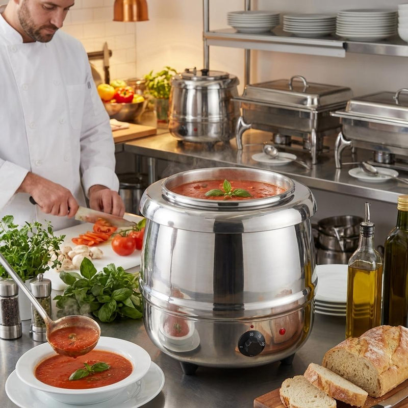 Jiwins Stainless Steel Electric Soup Kettle Warmer 10 Liter