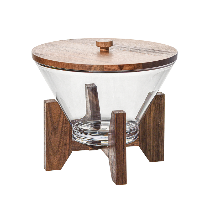 Round PC Salad Bowl 3200 ml with Stand and Cover - Al Makaan Store
