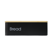 Vague Black Rectangular Bread Box with Bamboo Lid 42.5 × 12.5 cm - Al Makaan Store