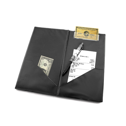 Vague Black Guest Check Holder with Gold "Thank you" Imprint 10" x 5.5" - Al Makaan Store