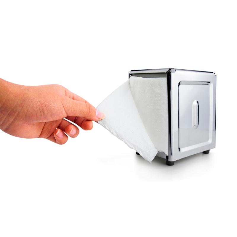 Vague Stainless Steel Silver Napkin Dispenser 3.9" x 4.8" x 5.5" - Al Makaan Store