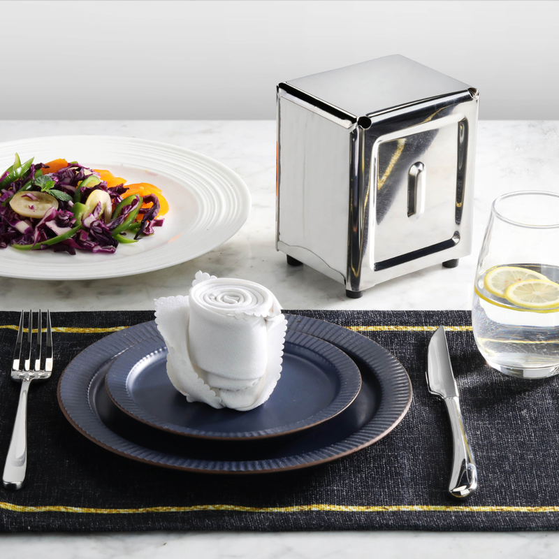 Vague Stainless Steel Silver Napkin Dispenser 3.9" x 4.8" x 5.5" - Al Makaan Store