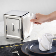 Vague Stainless Steel Silver Napkin Dispenser 3.9" x 4.8" x 5.5" - Al Makaan Store